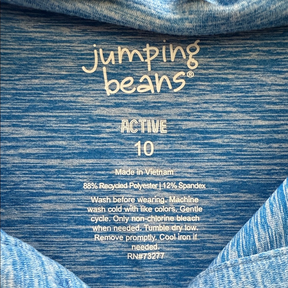 Jumping Beans Blue Preformance Active Polo Shirt Size 10 Recycled Activewear Tee - Picture 2 of 3